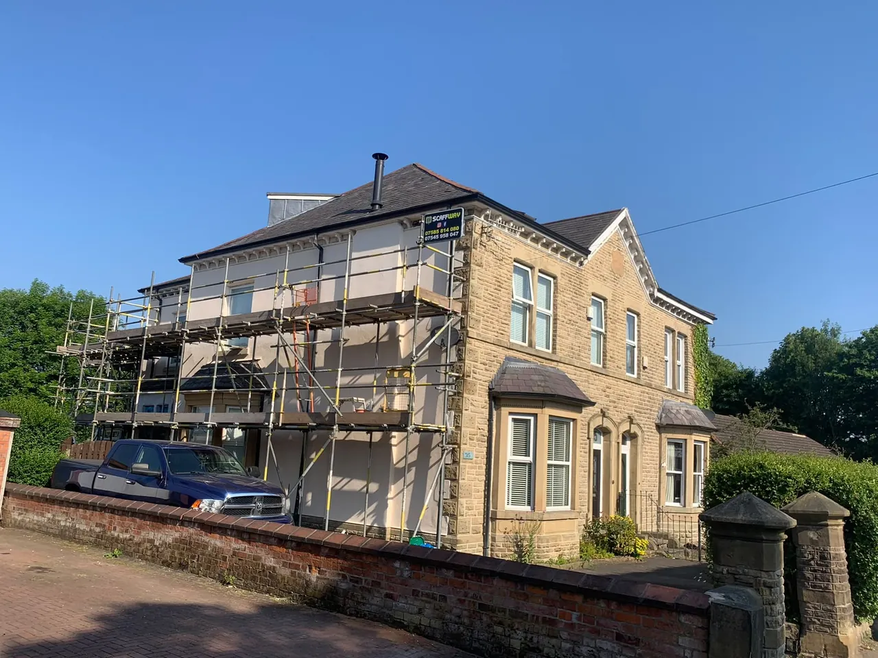 Exterior house rendering in Stockport and Cheshire, work in progress – Mark Cobham Plastering