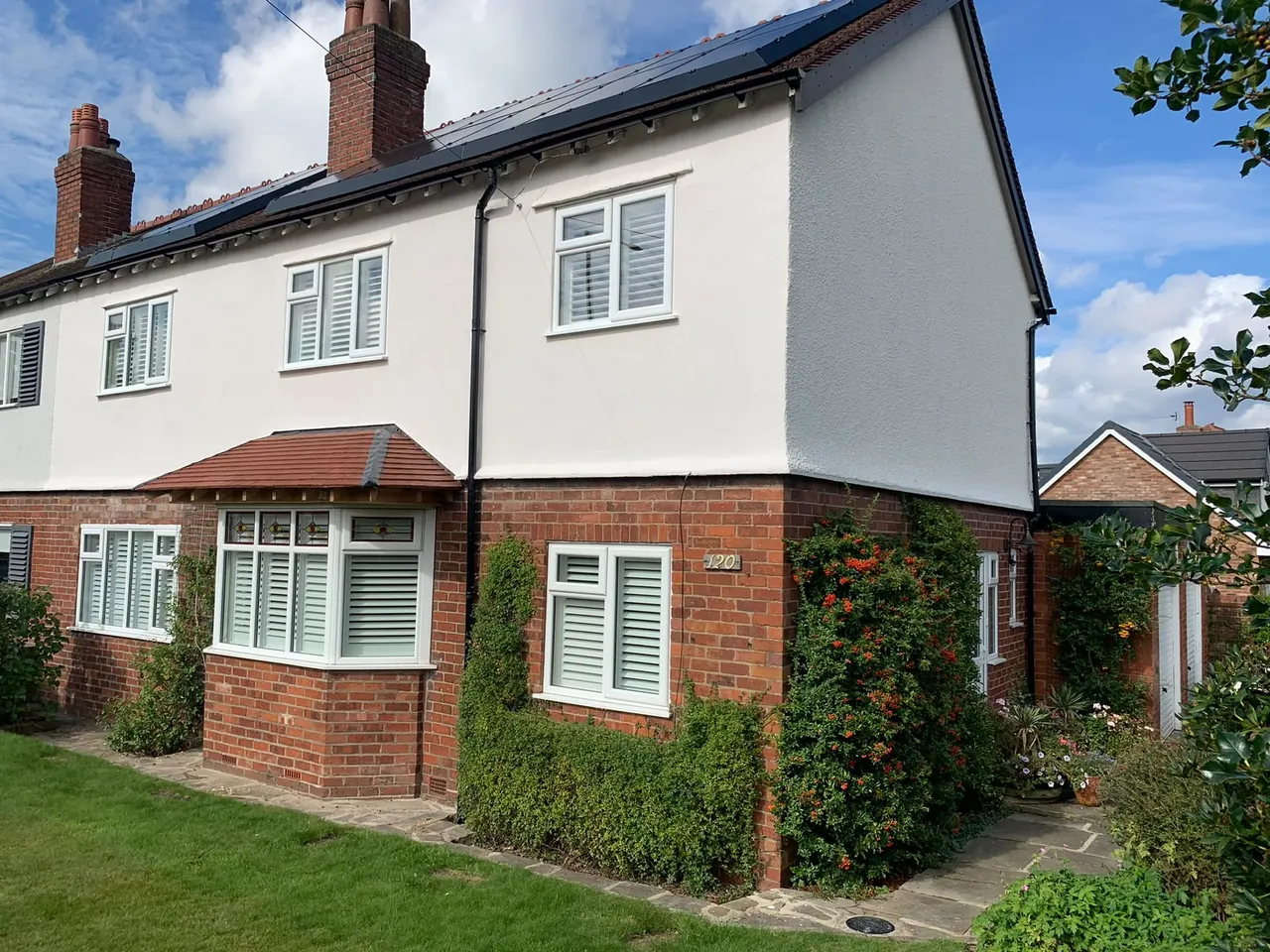 Freshly rendered house in Stockport